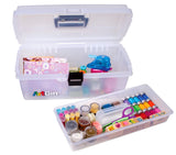 ArtBin 6966AB 16 in. LiftOut Tray Box, Portable Art & Craft Organizer with Handle and Tray, Clear