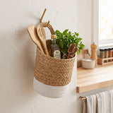 Wylye Modern Decorative Rope Hanging Basket, 8X8, Beige/White 1