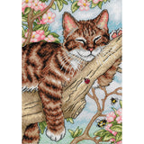 Dimensions Gold Collection Counted Cross Stitch Kit, Napping Kitten, 18 Count White Aida, 5 x 7