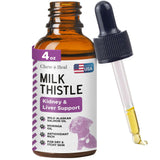 Milk Thistle for Dogs Liver Support - 4 oz Liquid Milk Thistle Supplement for Kidney and Liver Support - with Wild Alaskan Salmo