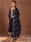 Libas Women'S Silk Blend Kurta Set (49024 Purple 2Xl