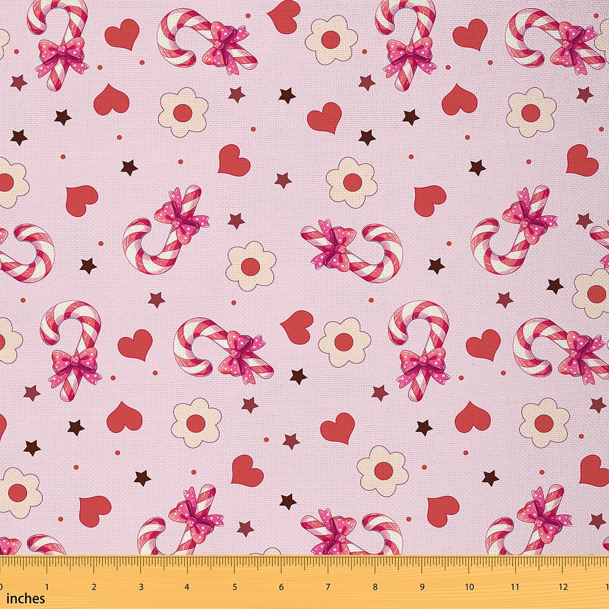 Feelyou Merry Christmas Fabric by The Yard 10 Yard Kids Bow Upholstery Fabric for Chairs for Boys Girls Teens Holiday Gift Heart