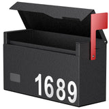 Uniclife Mailboxes for Outside, Wall Mount Mailbox with Flag and Mailbox Number Stickers, Large Metal Mail Box for House, Modern