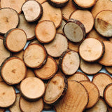 Colorations Natural Wood Craft Rounds, 50 Pieces w/ Bark, 1 3/4 inch to 2 3/8 inches Recycled, Branches, Smooth, Arts & Crafts, 