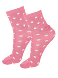 Bodycare WomenS Cotton Polka Dots Printed Ankle Length Socks Pack Of 2 Medium Pink