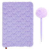 Biiange Plush Notebook, Fluffy Notebook Set, HeartShaped Plush Notebooks Diary, for Girls Teens Fuzzy Journal Writing Pad A5 Li