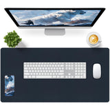 Bloss Dark Blue Desk Mat, Desk Matt for Desktop, Waterproof Large Leather Keyboard Mat, Computer Mat for Office/Home/Decor(31.5 