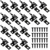 Lounsweer 16 Pcs Brass Heavy Duty Cabinet Door Latch Cabinet Closets Door Elbow Latch with Mounting Screws Hardware for Bedroom 