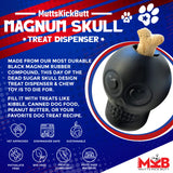 Sodapup Muttskickbutt Skull - Durable Dog Treat Dispenser & Chew Toy Made In Usa From Non-Toxic, Pet Safe, Food Safe Natural Rub