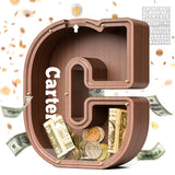 Summidate Wooden Letter Piggy Bank, Extra Thick Large Capacity Piggy Bank for Kids Boys Girls Toddler, Alphabet C Money Bank| Co