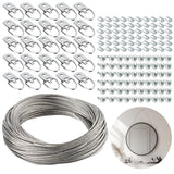 60pcs Picture Wire Hanging Kit - Maqihan Mirror Hanging Kit Picture Hanging Wire 100 Feet and Picture Frame Hangers D Rings with