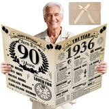 Uiorgui Large 90th Birthday Cards for Men Women, Vintage 1936 Happy 90th Birthday Greeting Card with Envelope Jumbo Ninety Guest