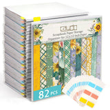 Caydo 82-Piece Scrapbook Paper Storage Organizer with 120 Sticky Index Tabs, Holds 12x12 Inch Scrapbook Paper, Vinyl, Cardstock