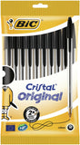 BIC Ballpoint Pen Medium Point Black Ink Clear Barrel 10 Pack