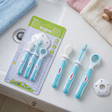 Baybee Soft Silicone Manual Toothbrush Set For Infants 6+ Months Bpa Free Training Set With AntiChock Shield, Tongue Cleaner 