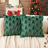 TOYPOPOR Snowflakes Glitter Printed Christmas Pillow Covers 18 x 18 Set of 2, Soft Faux Fur Throw Pillow Covers for Holiday Christmas Decor Sofa, Couch, Invisible Zipper, Skin-Friendly