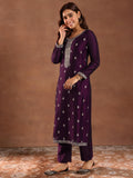 Libas Women'S Silk Blend Ethnic Motifs Kurta Set (49505 Burgundy