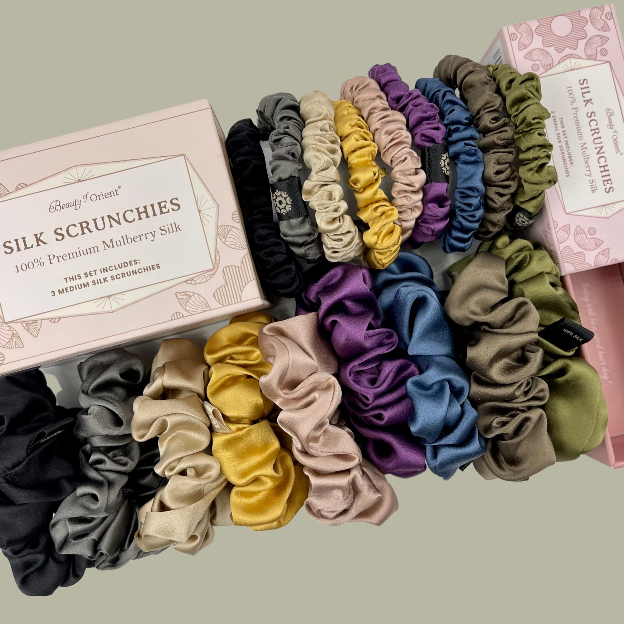 Silk Scrunchies | Premium Handcrafted 25 Momme Mulberry Silk Hair Bands | Elastics Ties Ponytail Holders and Hair Accessories (S