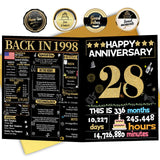Joycard 28th Anniversary Card for Women Men, Wedding Card for Wife Husband, Sweet Marriage Decorations Gifts for Couple, Perfect