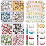 TINKRSTUFF 480 pcs 8mm Round Crystal Spacer Beads for Crafting, 8 Colors, Rondelle, Sparkle Rhinestone, DIY Jewelry Making