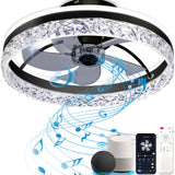 Baycnic Ceiling Fan with Light,Low Profile Ceiling Fans,Flush Mount Ceiling Fan, Smart Fandelier Ceiling Fans,Alexa&Google Assis