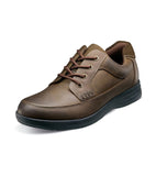Nunn Bush mens Cam Moc Toe Casual Lace-up With Comfort Gel and Memory Foam Lace Up, Brown Crazy Horse, 7.5 US
