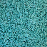 Miyuki Quarter Tila Beads - 2 Hole, 5x1.2x1.9 mm, 5 Grams Glass Beads Matte Turquoise (QTL412FR)