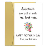 Zoytonky Humorous Mother's Day Card from First Born Child, Happy Mother's Day Gift from Oldest Child, Funny Mothers Day Card for
