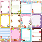 Chiisong 12 Pieces Cute Sticky Notes Gifts Donuts Sticky Notes Donut Party Favors 3x4 Inch Fun Kawaii Adhesive Notepads Cartoon 