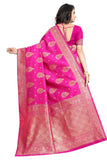 Sugathari Womens Art Silk Rani Pink Kanchipuram Saree (San Engle 3 Rani)