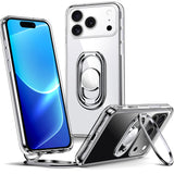 Shields Up for iPhone 17 Pro Max Case with Stand, Phone Case Clear with Double Ring Holder [Adjustable & Foldable] Shockproof Pr