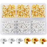 600 Pieces Crimp Bead Covers 4mm Open Half Round Crimp Bead Knot Cover Small Beads for Jewelry Craft Making
