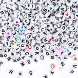Gionlion 1200+Pcs Letter Beads for Bracelet Making, Round Alphabet Beads for Jewelry Making with Colorful Smile and Heart Beads,