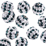 RUBYCA Stripes Czech Crystal Round Disco Ball Clay Beads fit Shamballa Jewelry (100pcs, 10mm, Green)