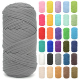 Tshirt Yarn for Crocheting,Grey T Shirt Chunky Elastic Fabric Thick T-Shirt Crochet Yarn for Beginners Crocheting Hand Knitting 