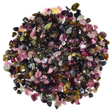 Asingeloo 5-8mm Natural Tourmaline Tumbled Chip Stone Beads Bulk Irregular Shaped Drilled Loose Gemstones Beads with Box for DIY