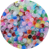 500PCS 8mm Smooth Cracked Acrylic Round Beads Craft Beads for DIY Bracelet Necklace Earrings Keychain Women Jewelry Making Suppl