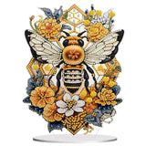 Diamond Painting Kits for Adults Beginners, 5D Full Drill Bee Crystal Art Desktop Ornament, DIY Single Sided Home Office Desk De