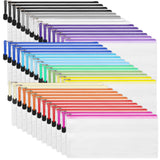 EOOUT Pencil Pouch 40pcs 9.5x4.5 Inches Small Mesh Zipper Pouch in 15 Colors for Bill Travel Tickets Storage and Office Supplies