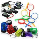 PROLOSO Nature Exploration Kit Outdoor Games Party Favors Toys for Kids Perfect for Adventure Theme Parties, Explorer, Camping, 