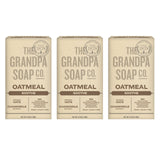 The Grandpa Soap Company Oatmeal Bar Soap - With Organic Oats + Chamomile Extract, Gently Exfoliates and Softens the Skin, Vegan