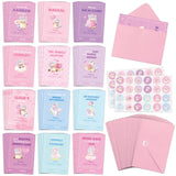 TICIAGA 144pcs Valentines Day Unicorn Greeting Card with Envelop and Stickers for Kids, Charming Design Unicorn Notecard Gift C
