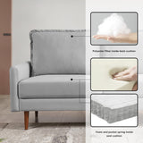 American Furniture Classics Grey 69 Inch Wide Upholstered Two Cushion Sofa With Cambered Arms Velvet, 69' X 32' X 39'
