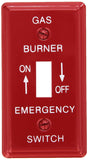 Morris 83495 Emergency Metal Switch Plate, Utility, Gas, Red, 1Pack