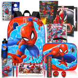 Spiderman Backpack with Lunchbox & Supplies Set for School Bundle, More