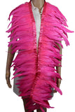 Flydreamfeathers 10-12 inch Height Rooster Coque Feather Fringe Trim, for Skirt Dress Costume Roster Feather Trim (Candy Pink Co