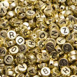 Luyoaozy 1000pcs Gold Letter Beads for Bracelets, 4x7mm Black Alphabet A-Z Beads for Jewelry Making Friendship Bracelets (4 * 7 