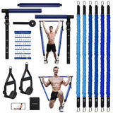 ALongSong Portable Pilates Bar Kit with Resistance Bands Natural Latex, Adjustable Exercise Equipment Multifunctional Yoga Pilat