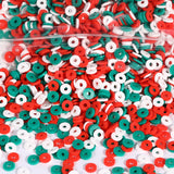 2000pcs Christmas Colors Clay Beads 6mm for Bracelets Making Flat Round Polymer Clay Bead Heishi Beads for Jewelry Making Earrin