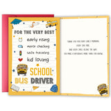 YIWANSIN Funny School Bus Driver Appreciation Card Gift from Kids Parents or Families, School Bus Driver Thank You Card, Retirem